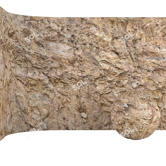 8K Tileable Stone Wall Rock Cliff 3D model image 1