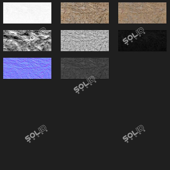 8K Tileable Stone Wall Rock Cliff 3D model image 3