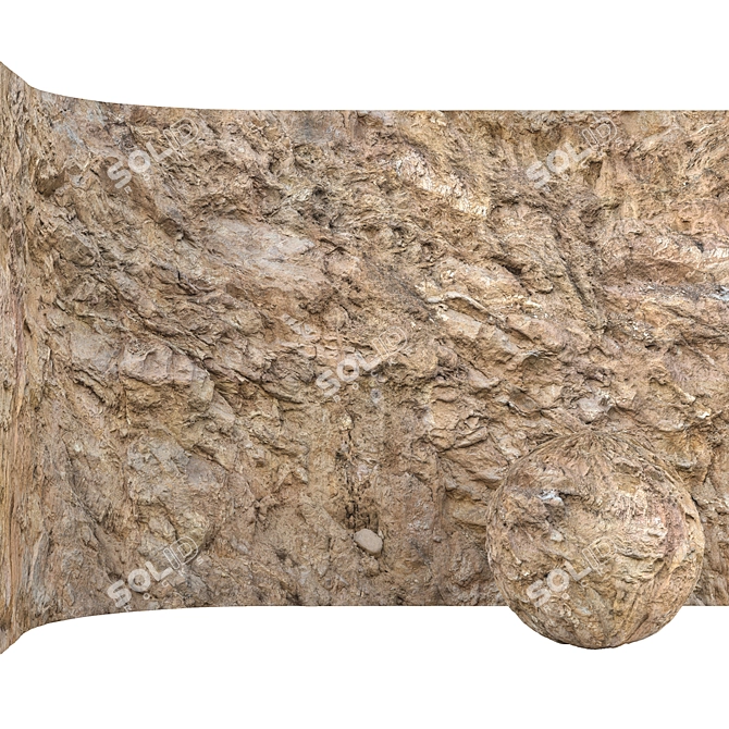 8K Tileable Stone Wall Rock Cliff 3D model image 4