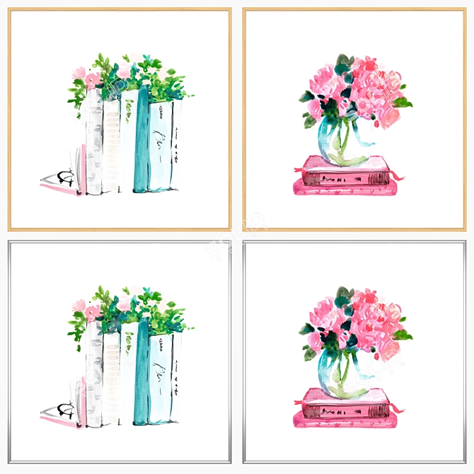 Modern Wall Art Set with Multiple Frames 3D model image 3