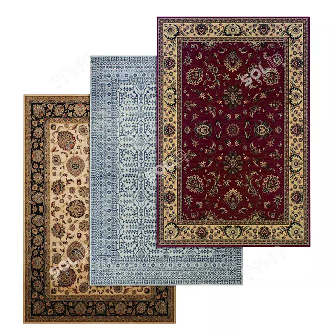 Luxury Carpet Set for Stunning Interiors 3D model image 1