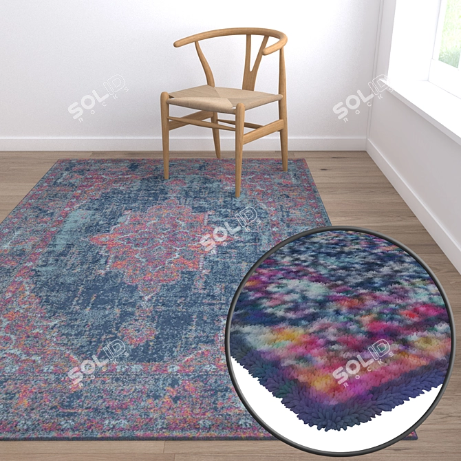 Luxury Carpet Set: Variety of High-quality Textures 3D model image 5