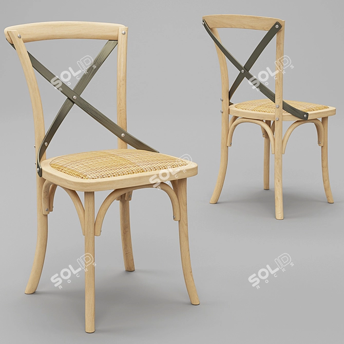 Modern Farmhouse Dining Table Set 3D model image 3