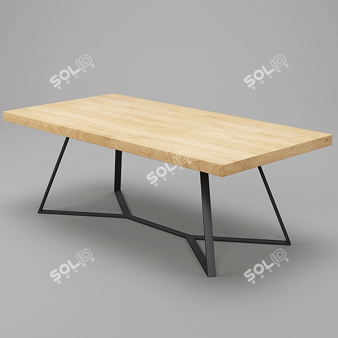 Modern Farmhouse Dining Table Set 3D model image 4