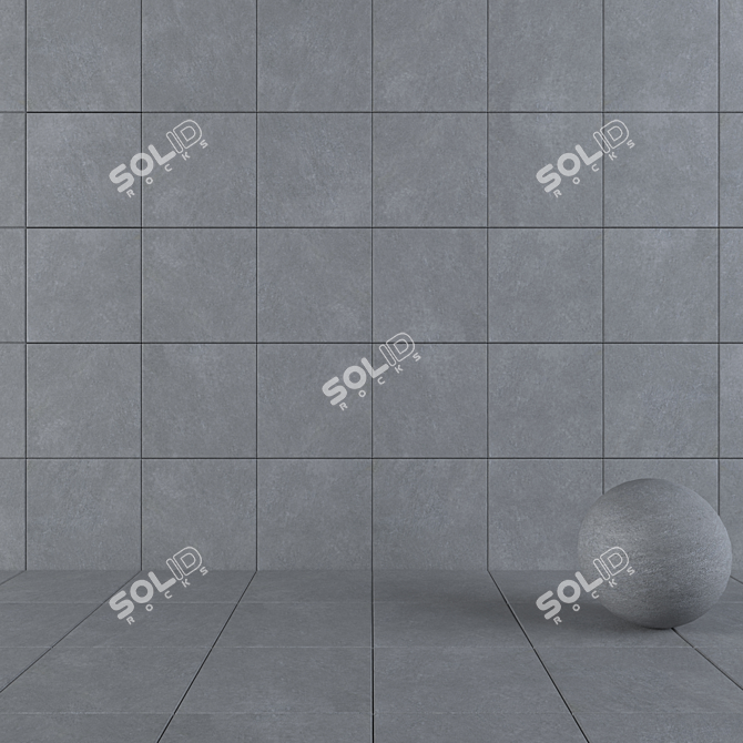 Urban Concrete Wall Tiles 3D model image 1