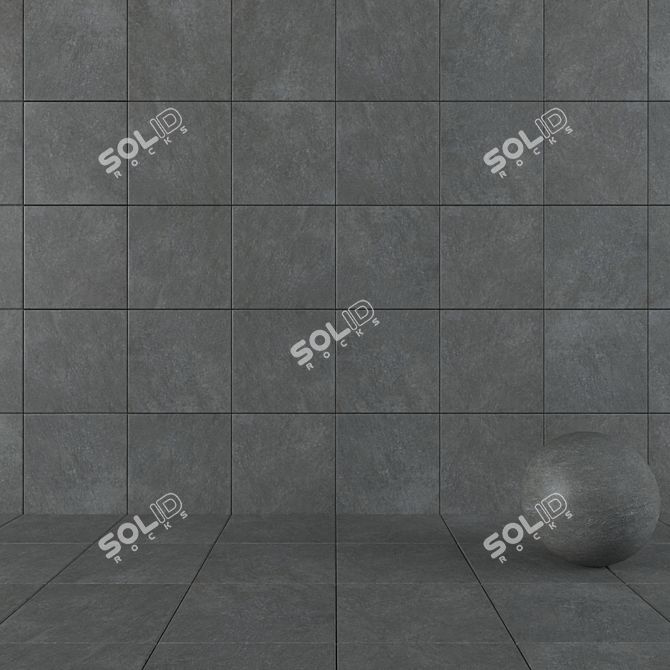 Cumulus Black Concrete Wall Tiles 3D model image 1