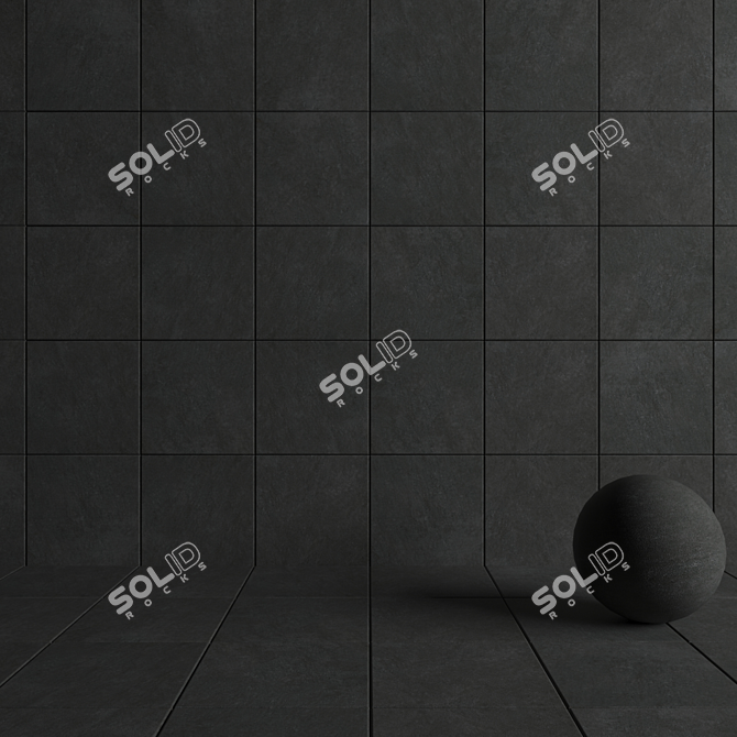 Cumulus Black Concrete Wall Tiles 3D model image 4