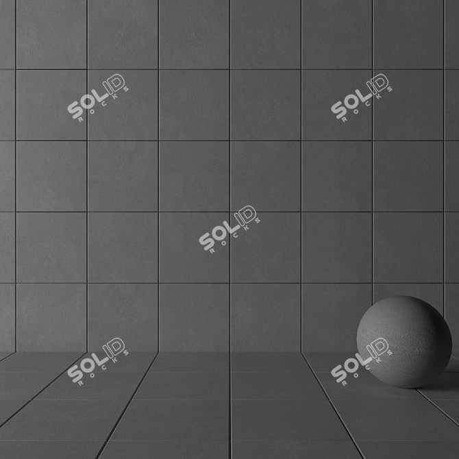 Cumulus Grey Concrete Wall Tiles 3D model image 3