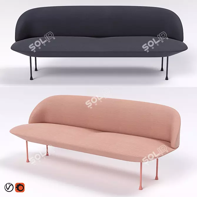 Modern Nordic Style: Muuto Oslo Sofa 3D model image 1