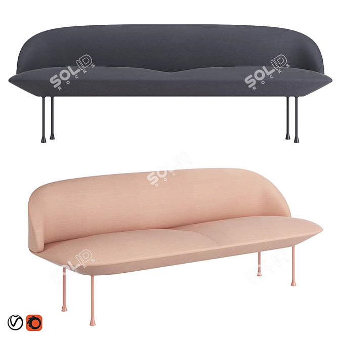 Modern Nordic Style: Muuto Oslo Sofa 3D model image 6