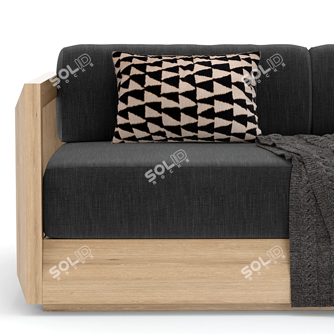 Paloma Outdoor Sofa: Double Comfort in Style 3D model image 2