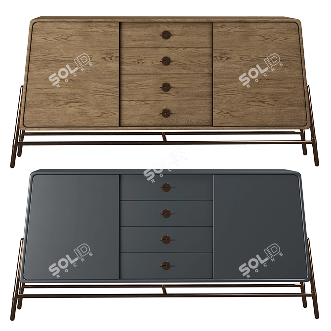 Modern Tulpar Chest of Drawers 3D model image 1