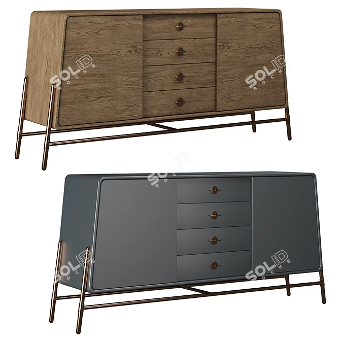 Modern Tulpar Chest of Drawers 3D model image 2