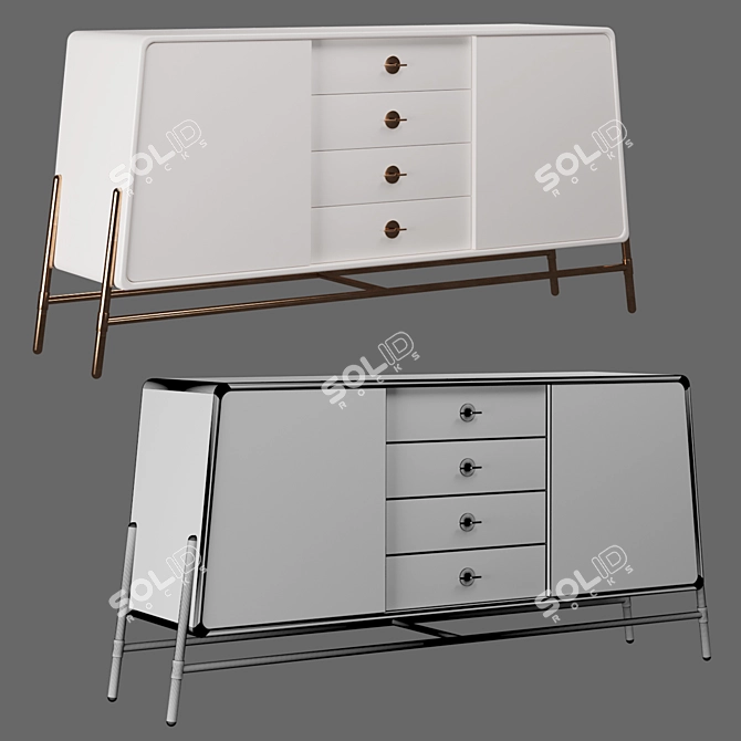 Modern Tulpar Chest of Drawers 3D model image 3