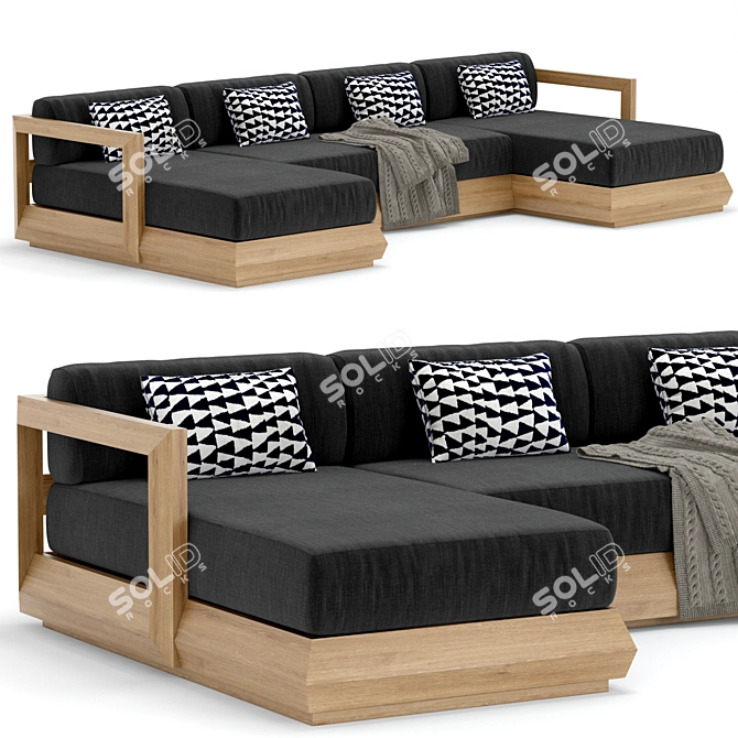 RH Outdoor Paloma: Modular Sofa 3D model image 1