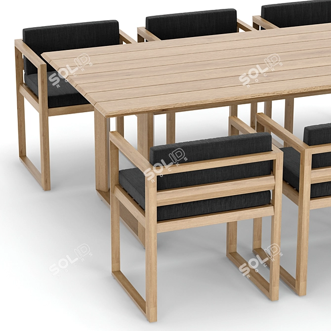 Paloma Outdoor Dining Set 3D model image 2