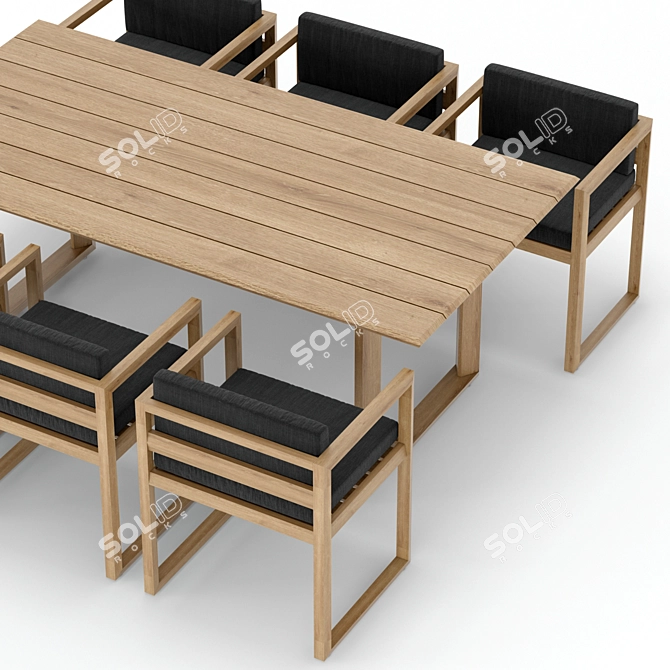 Paloma Outdoor Dining Set 3D model image 3