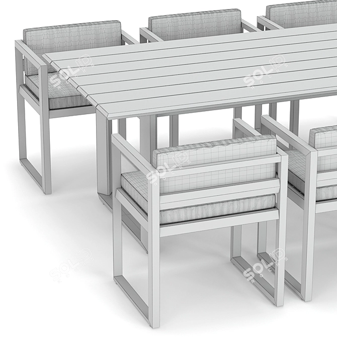 Paloma Outdoor Dining Set 3D model image 4