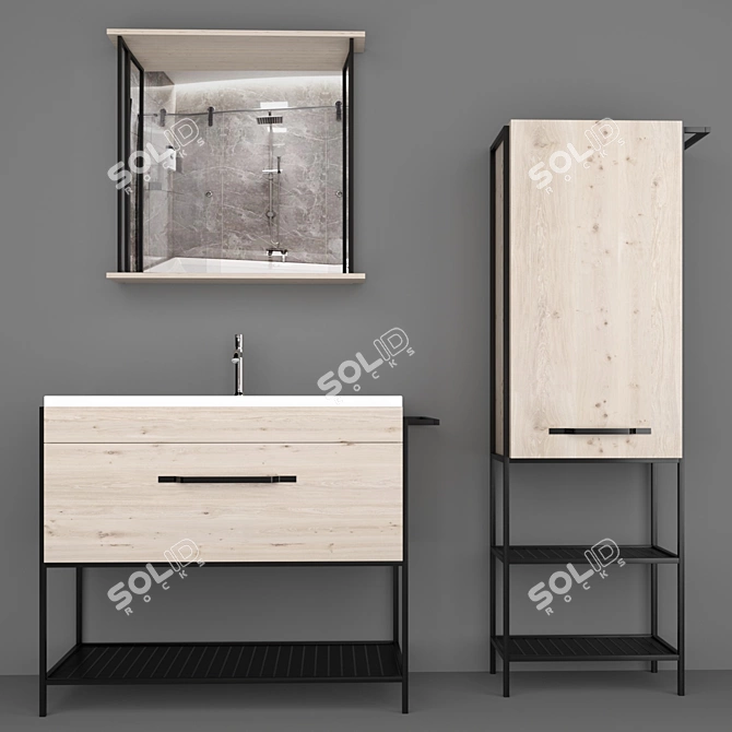 Sanflor Brooklyn Bathroom Furniture 3D model image 1