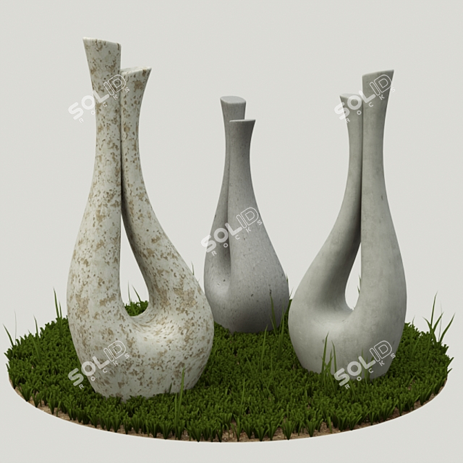 Garden Concrete Sculptures 3D model image 1