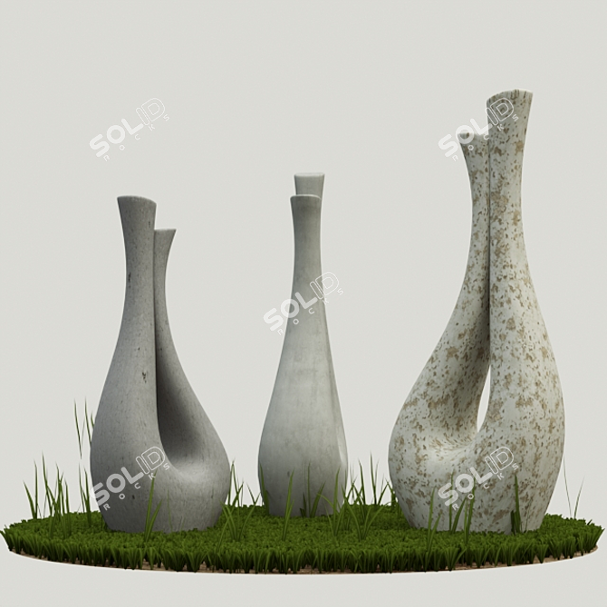 Garden Concrete Sculptures 3D model image 2