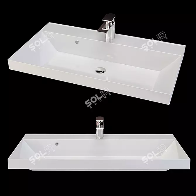 Andrea Classic Sink: Versatile Sizes & Elegant Design 3D model image 1