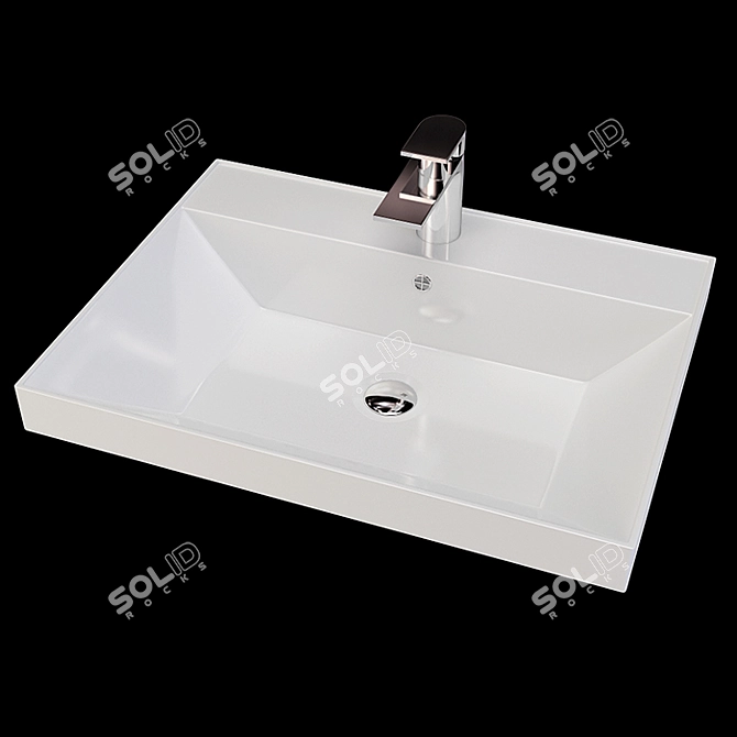 Andrea Classic Sink: Versatile Sizes & Elegant Design 3D model image 2