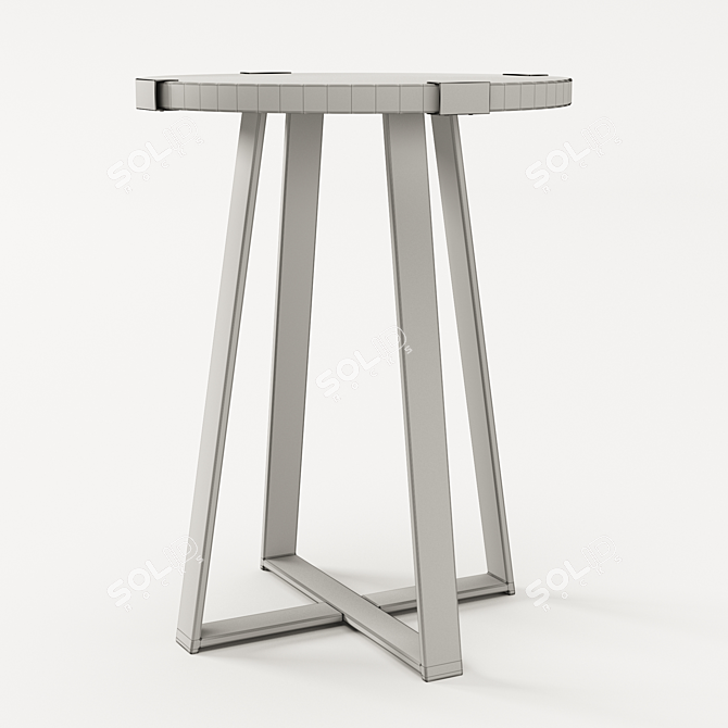 Sleek Metal Wrap Side Table 3D model image 3