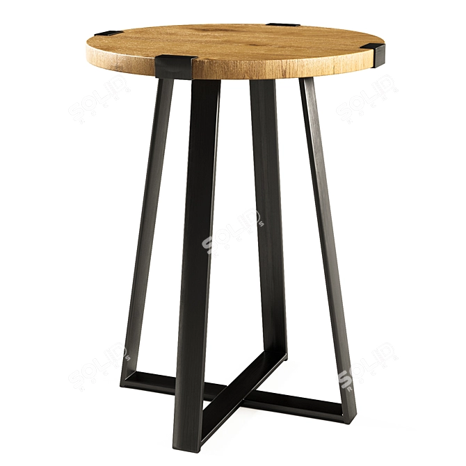 Sleek Metal Wrap Side Table 3D model image 4