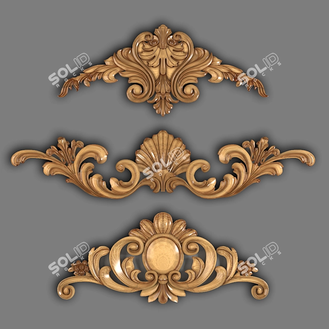 Elegant Carved Ornaments 3D model image 3