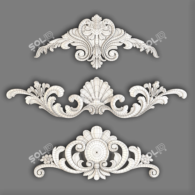 Elegant Carved Ornaments 3D model image 5