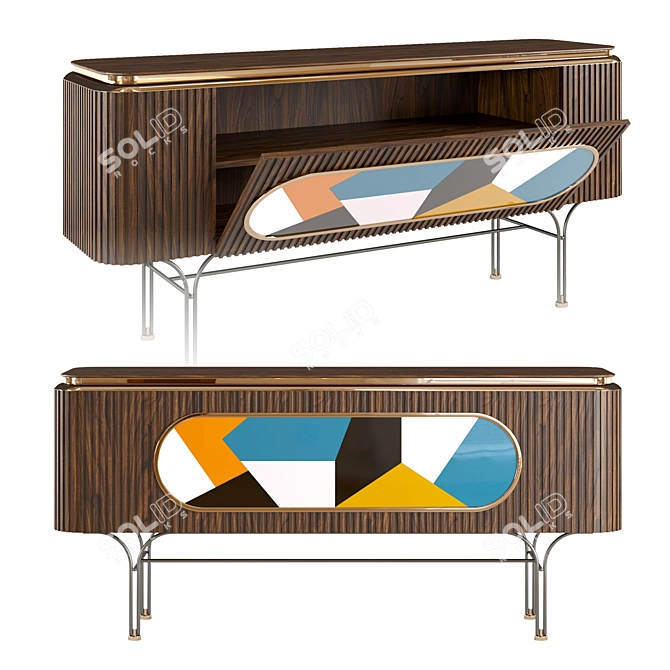 Bailey Vintage Sideboard 3D model image 1