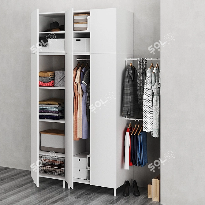 OPHUS Wardrobe: Stylish Storage Solution for Clothes 3D model image 2