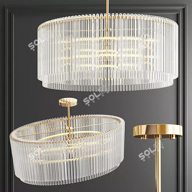 Elegant Royalton Oval Pendant 3D model image 1