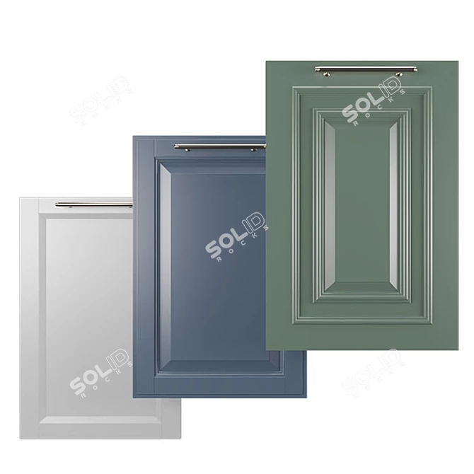 Modern Cabinet Doors Set for V-Ray/Corona 3D model image 1