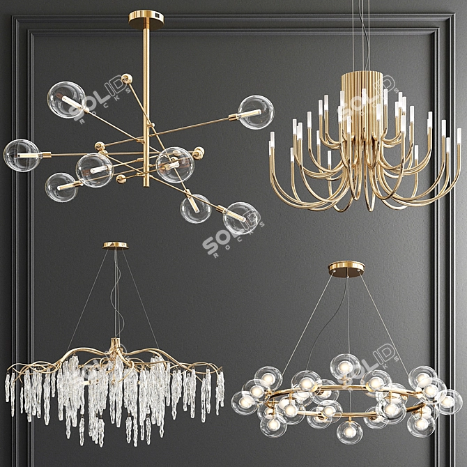 Elegant Chandelier Collection: Gallotti & Radice, Alma, Willow & Linda Mimosa 3D model image 1