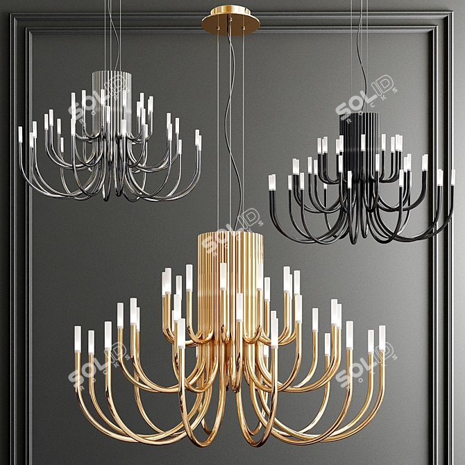 Elegant Chandelier Collection: Gallotti & Radice, Alma, Willow & Linda Mimosa 3D model image 5