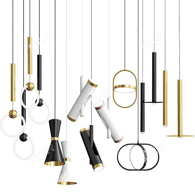 Luxury Pendant Light Set 3D model image 5