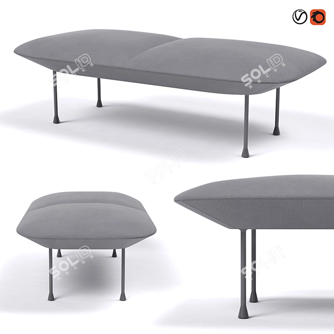 Modern Scandinavian Design: Muuto Oslo Bench 3D model image 1