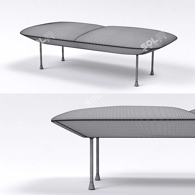 Modern Scandinavian Design: Muuto Oslo Bench 3D model image 4