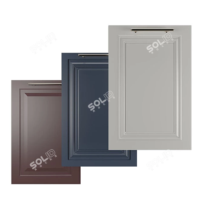 Modern Cabinet Doors Set 3D model image 1