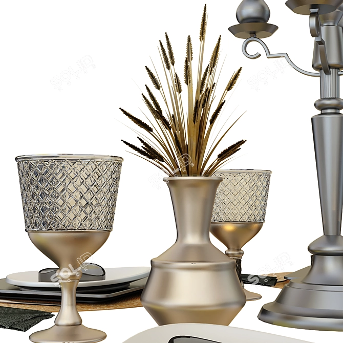 Elegant Dining Set: 391844 Poly & 318796 Verts 3D model image 4