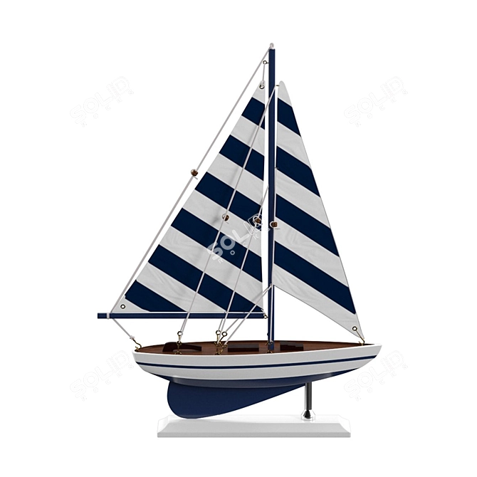 Nautical Charm: Distressed Model Sailboats 3D model image 1