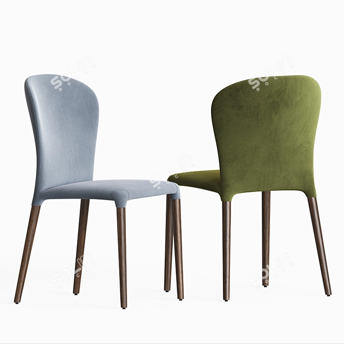 Elegant Astrid Porada Chair 3D model image 2