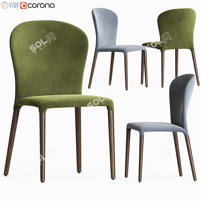 Elegant Astrid Porada Chair 3D model image 7