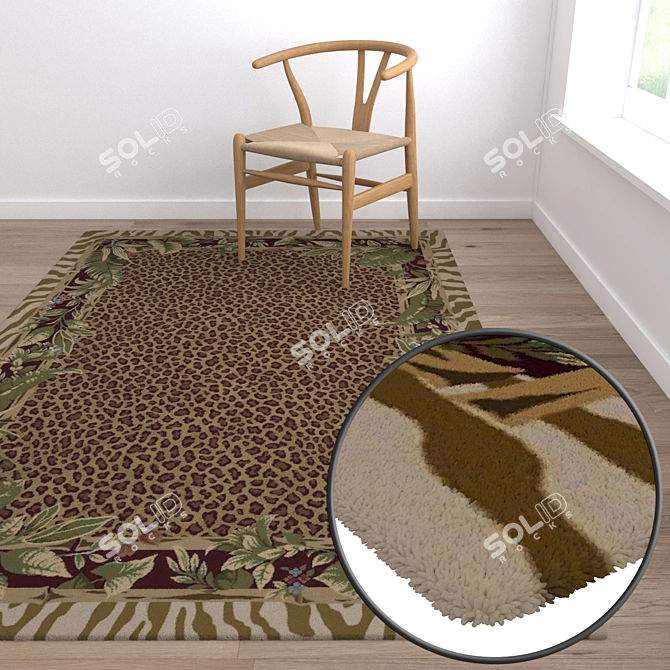 Luxury Carpet Set: High-Quality Textures - 3D Model 3D model image 5