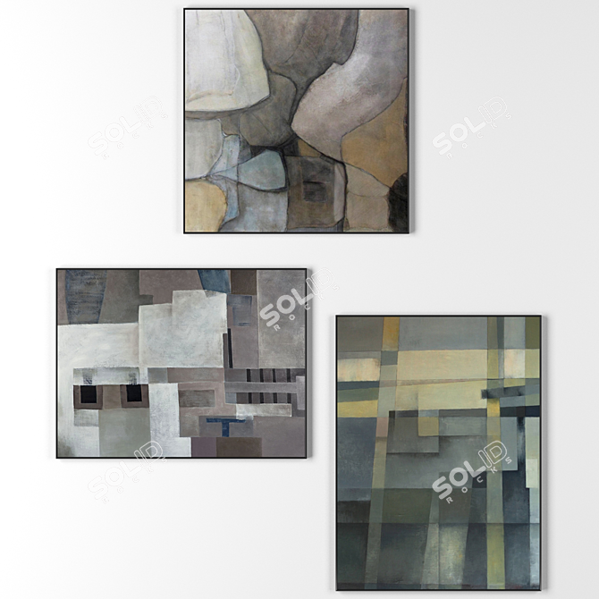 Modern Frame Trio: 900x900, 760x1000, 1100x820mm 3D model image 1