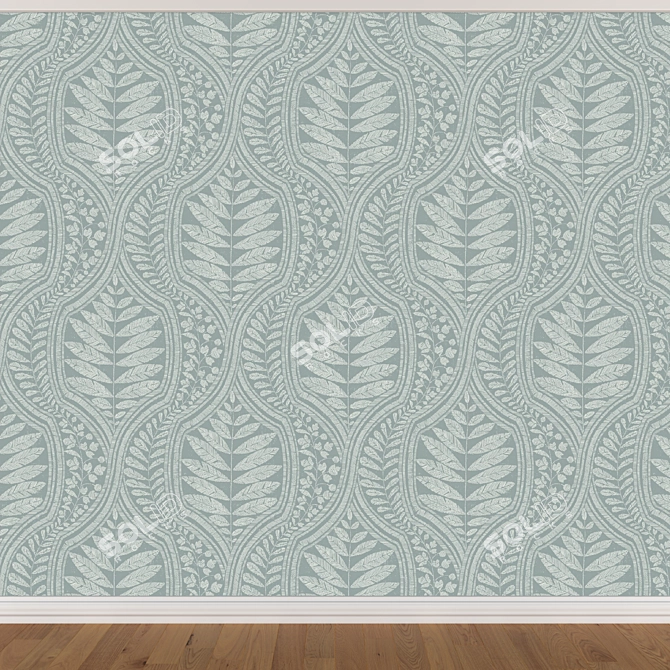 Seamless Wallpaper Set in 3 Colors 3D model image 4