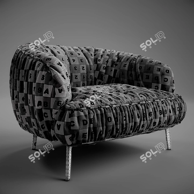 Italian Luxury: Borzalino Sigmund Armchair 3D model image 2