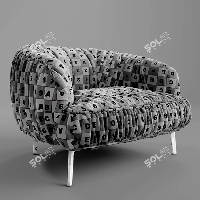 Italian Luxury: Borzalino Sigmund Armchair 3D model image 3